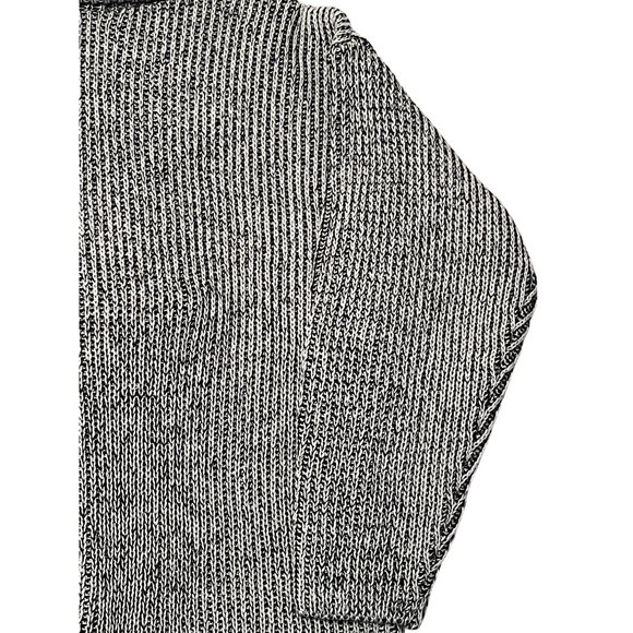 Chunky Knit Turtleneck Sweater By Together! Size L Black & White Wool Blend Cozy - Picture 8 of 15